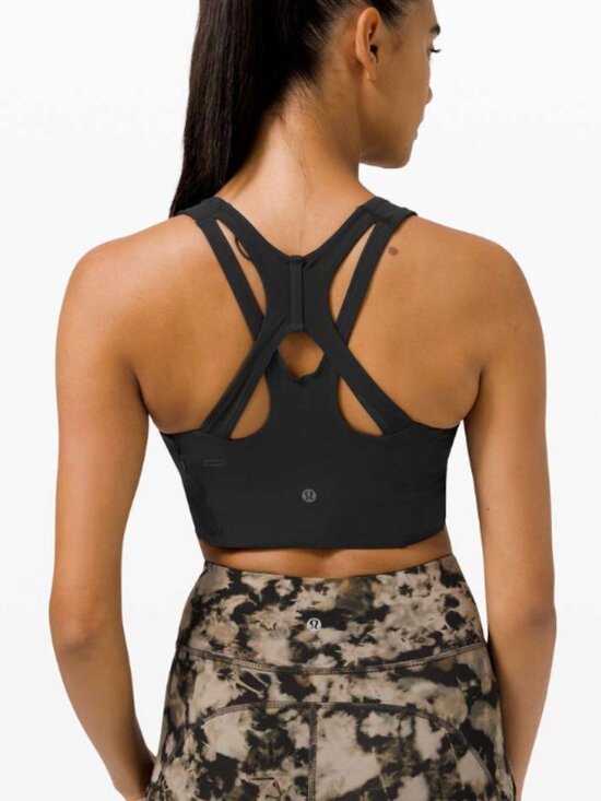 lululemon athletica Other - Lululemon Stash It Bra Black Size 6 Medium Support B/C Cup Zip Pocket Size 4